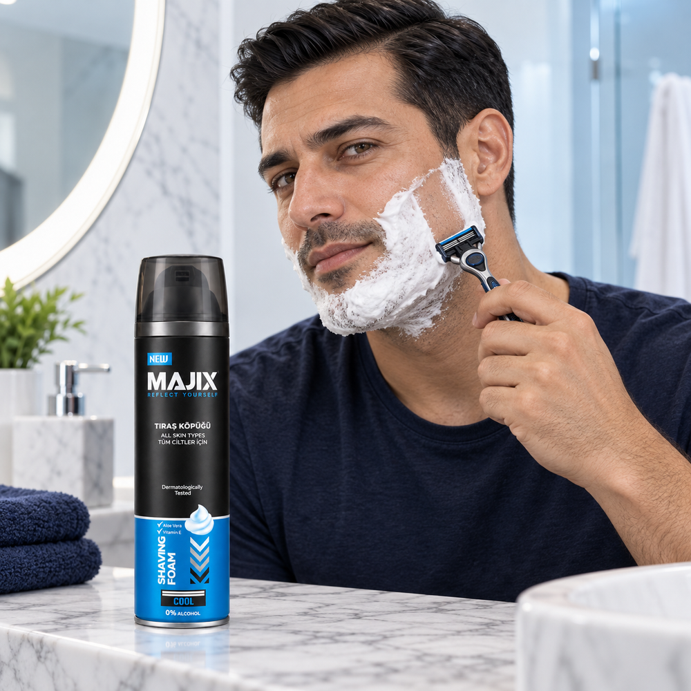 Cool Shaving Foam – Alcohol Free with Aloe Vera & Vitamin E - All Skin Types - 200ml