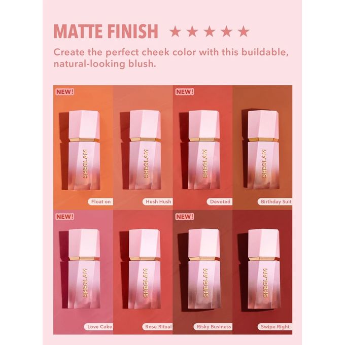 SHEGLAM Color Bloom Liquid Blush Matte Finish - Love Cake 5.2ml