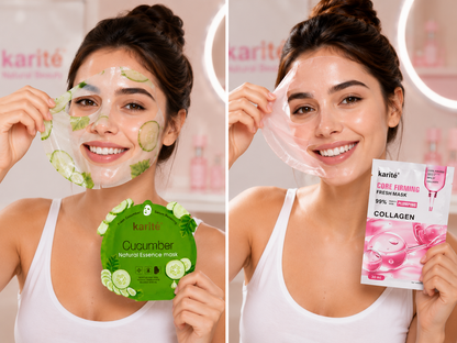 CORE FIRMING COLLAGEN & Cucumber FRESH AND Natural Essence MASKS Bundle 30 ml per pcs