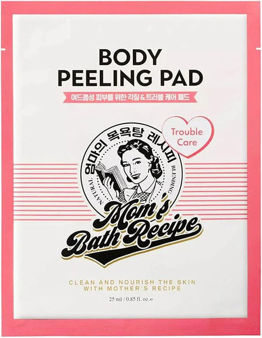 Mom’s Bath Recipe Body Peeling Pad Pack 8pcs – Foam Exfoliation for Smooth Skin