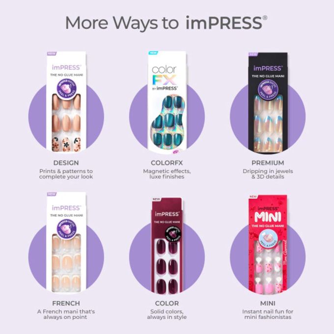 Kiss imPRESS THE NO GLUE MANI IMC53C Frienzone 30 Nails