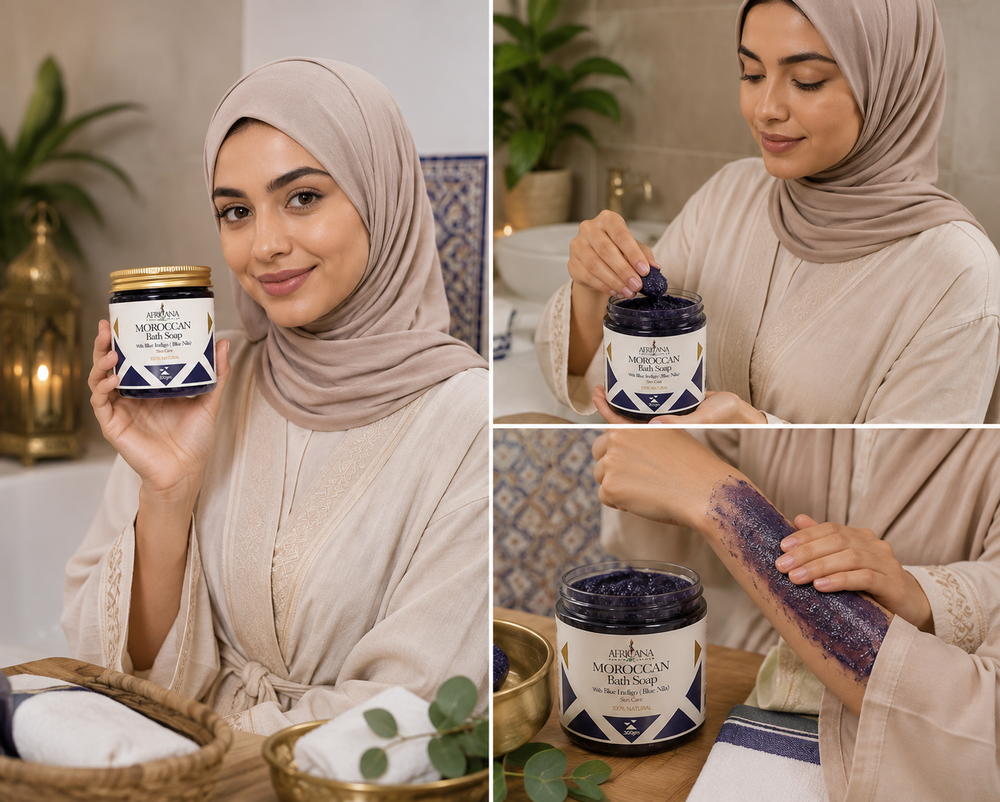 MOROCCAN Bath Soap With Blue Nila - Skin Care 100% NATURAL 300gm
