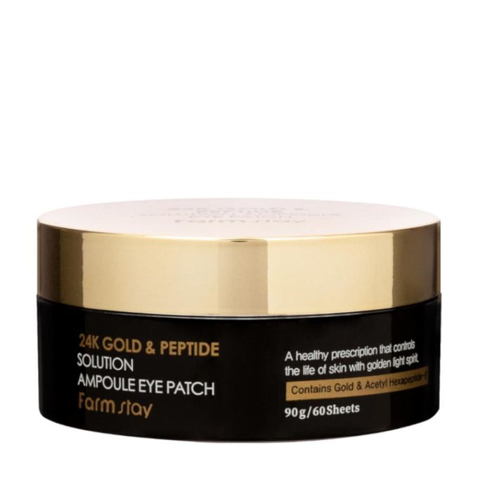 Farm Stay 24K GOLD & PEPTIDE SOLUTION AMPOULE EYE PATCH 90g 60 Sheets