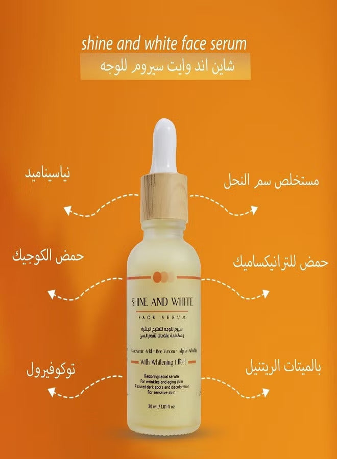 SHINE AND WHITE FACE SERUM Tranexamic Acid - Bee Venom With Whitening Effect 30ml