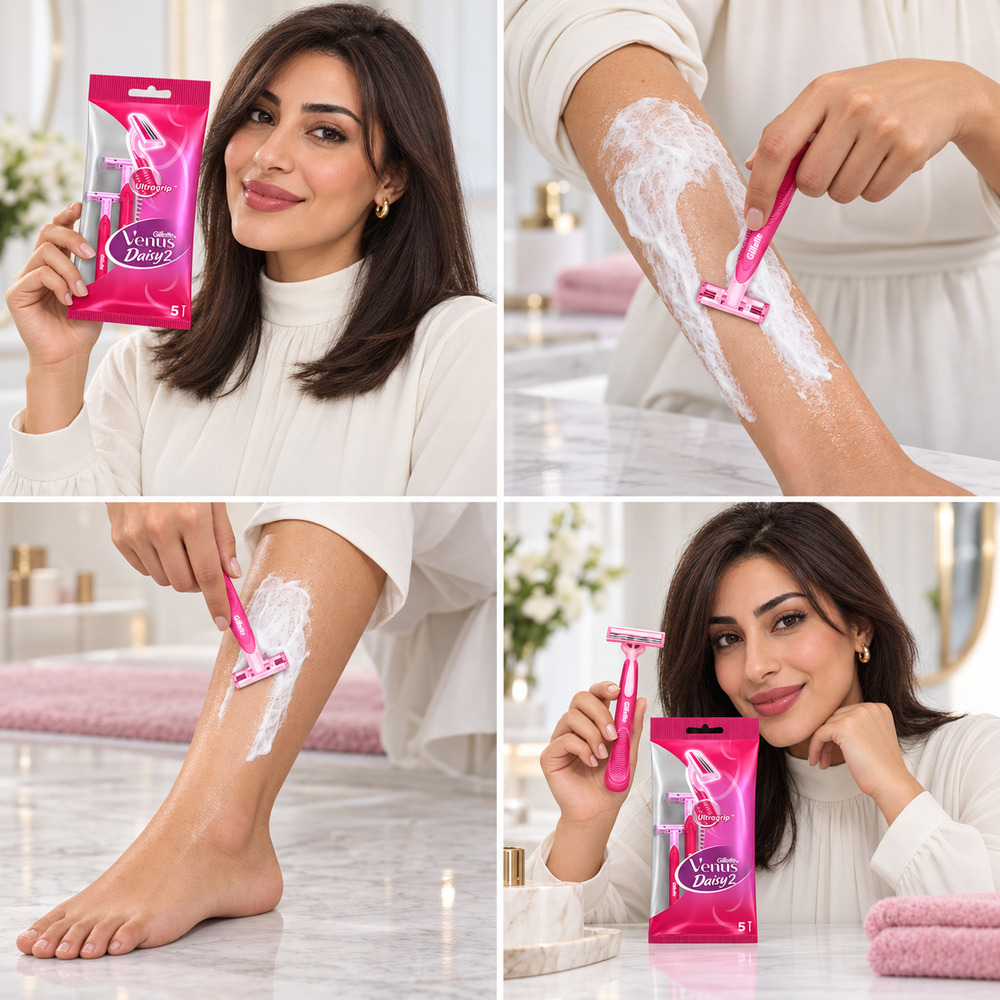 Venus Daisy 2 Women's Disposable Razors, 2 Blades – 5 Pieces