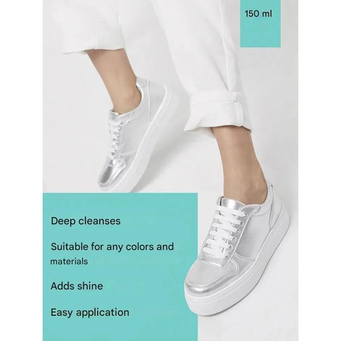 Silver Foaming Shoe Cleaner with Built-in Brush – 150ml