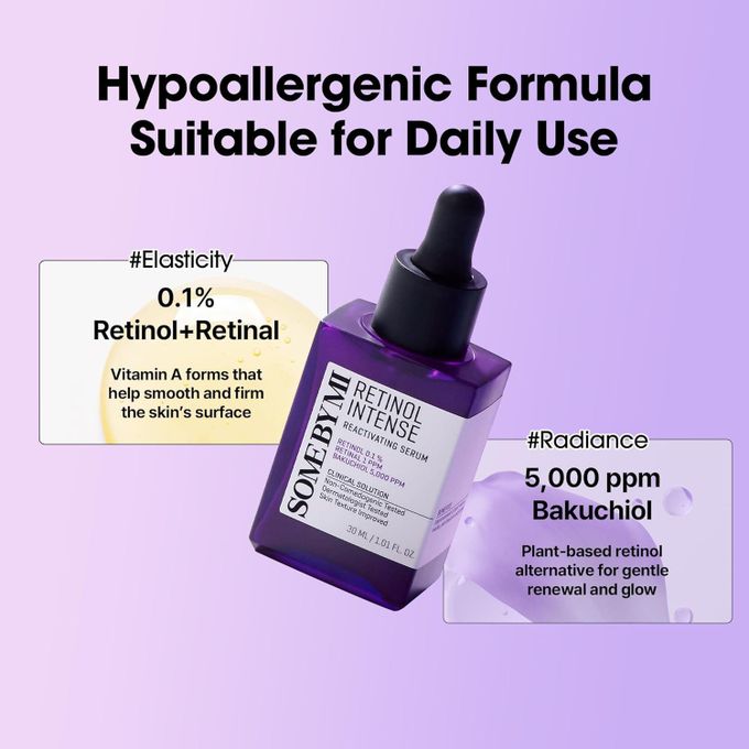 Some By Mi Retinol Intense Reactivating Serum – Gentle Beginner Retinol with Bakuchiol - 30ml