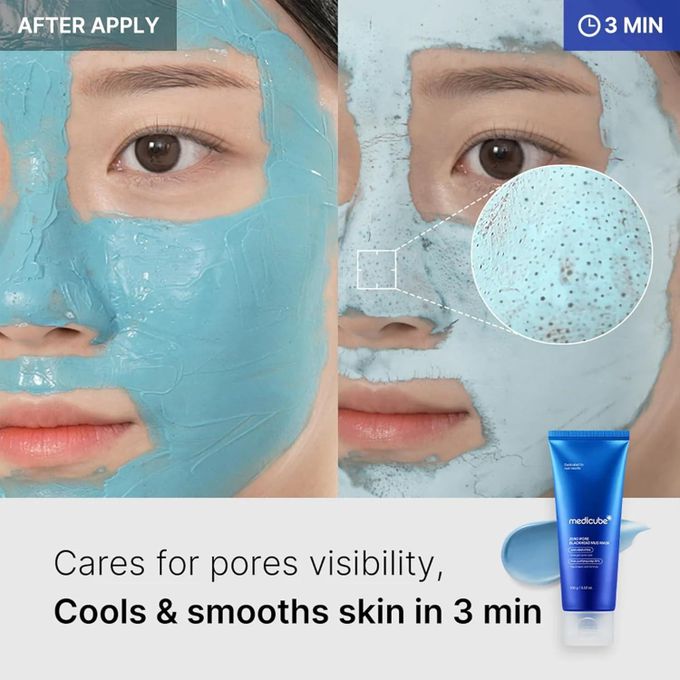 Medicube Zero Pore Blackhead Mud Facial Mask - Skin Cooling & Pore Tightening - 3 Minute Quick Dry Formula With AHA, BHA, PHA, And Pore-Purifying Clay - Korean Mud Mask 100g