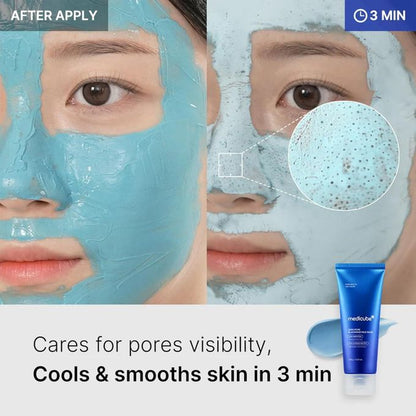 Medicube Zero Pore Blackhead Mud Facial Mask - Skin Cooling & Pore Tightening - 3 Minute Quick Dry Formula With AHA, BHA, PHA, And Pore-Purifying Clay - Korean Mud Mask 100g