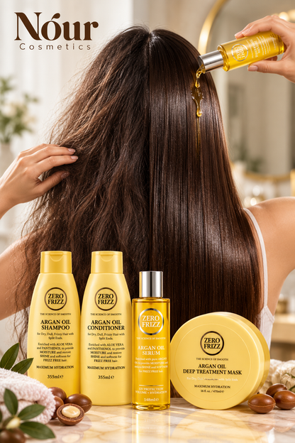 ZERO FRIZZ Argan Oil  Maximum Hydration & Frizz Control 4-Piece Hair Care Set