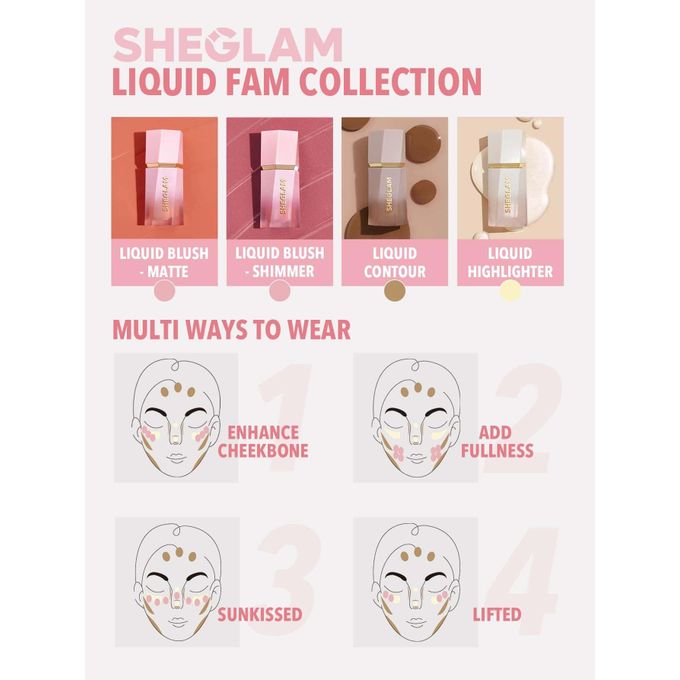 SHEGLAM Color Bloom Liquid Blush Matte Finish - Love Cake 5.2ml