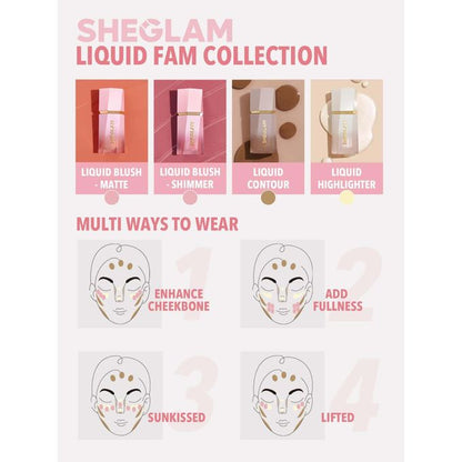 SHEGLAM Color Bloom Liquid Blush Matte Finish - Love Cake 5.2ml