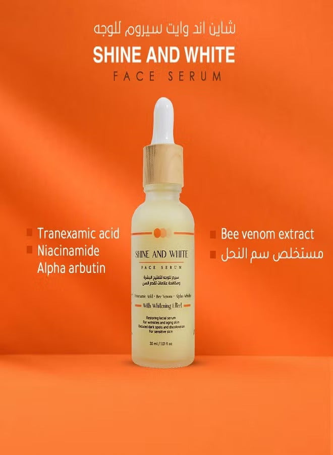 SHINE AND WHITE FACE SERUM Tranexamic Acid - Bee Venom With Whitening Effect 30ml