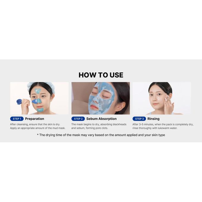 Medicube Zero Pore Blackhead Mud Facial Mask - Skin Cooling & Pore Tightening - 3 Minute Quick Dry Formula With AHA, BHA, PHA, And Pore-Purifying Clay - Korean Mud Mask 100g