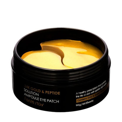 Farm Stay 24K GOLD & PEPTIDE SOLUTION AMPOULE EYE PATCH 90g 60 Sheets