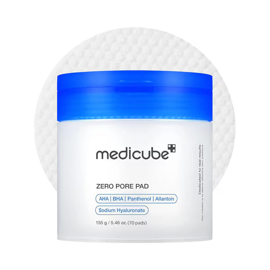 Medicube ZERO PORE PAD - AHA, BHA, Panthenol, Allantoin, Sodium Hyaluronate - 155g - 70 Pads