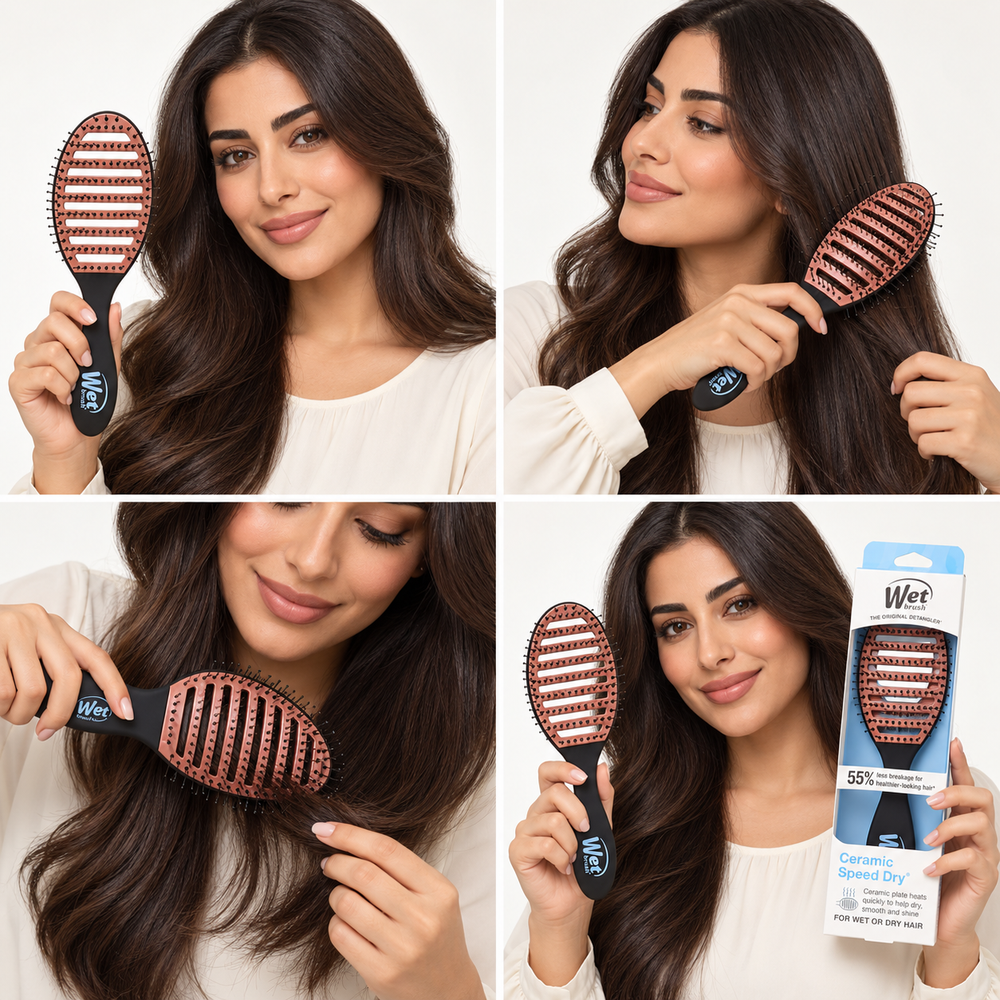 Ceramic Speed Dry Detangling Hair Brush for Wet & Dry Hair – Black 2