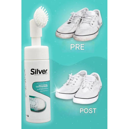 Silver Foaming Shoe Cleaner with Built-in Brush – 150ml