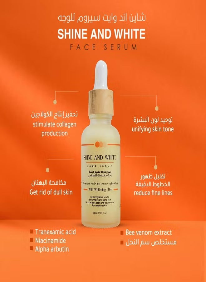 SHINE AND WHITE FACE SERUM Tranexamic Acid - Bee Venom With Whitening Effect 30ml