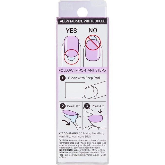 Kiss imPRESS THE NO GLUE MANI IMC52C Take A Chance 30 Nails Lavender Ombré