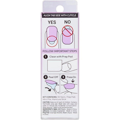 Kiss imPRESS THE NO GLUE MANI IMC52C Take A Chance 30 Nails Lavender Ombré