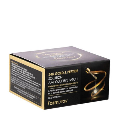 Farm Stay 24K GOLD & PEPTIDE SOLUTION AMPOULE EYE PATCH 90g 60 Sheets