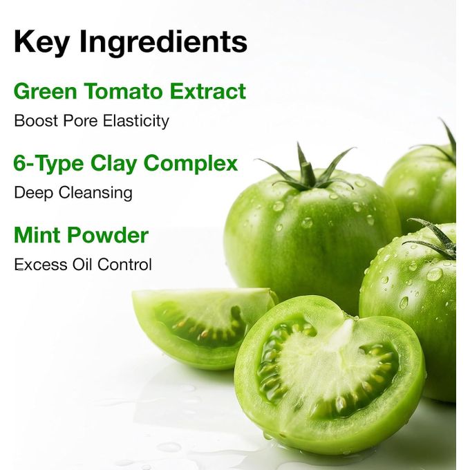 Fully Green Tomato Clay Mask Cleanser – 2-in-1 Vegan Pore Care Face Mask & Cleanser - 120ml