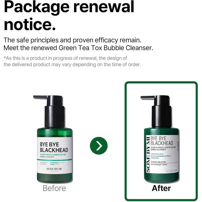 Some By Mi Bye Bye Blackhead 30 Days Miracle Green Tea Tox Bubble Cleanser - 120g