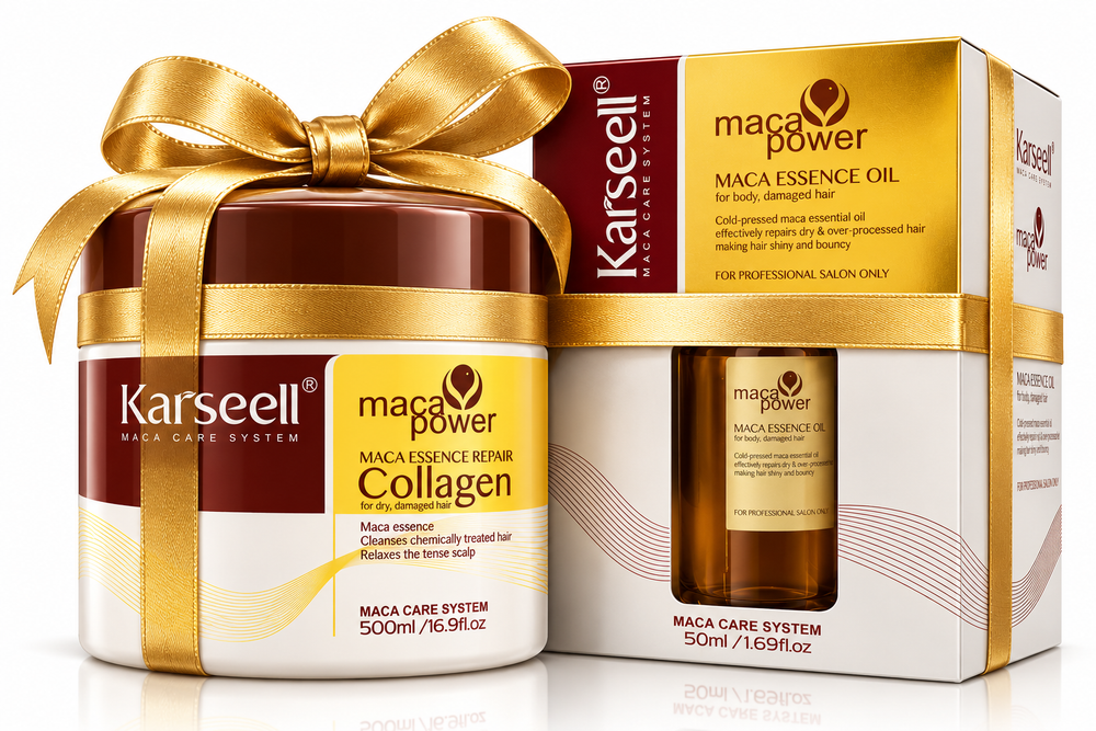Karseell Maca Power Collagen Hair Mask & Maca Essence Oil – Hair Care Duo