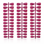 Plum Burgundy Glossy Almond Shape Press-On False Nails – Full Cover Artificial Nails Set - 72 Pcs (No Adhesive Included)