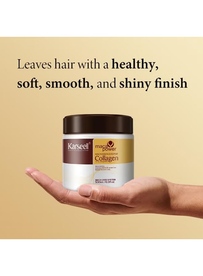 maca power Collagen for dry damaged hair 500 ml