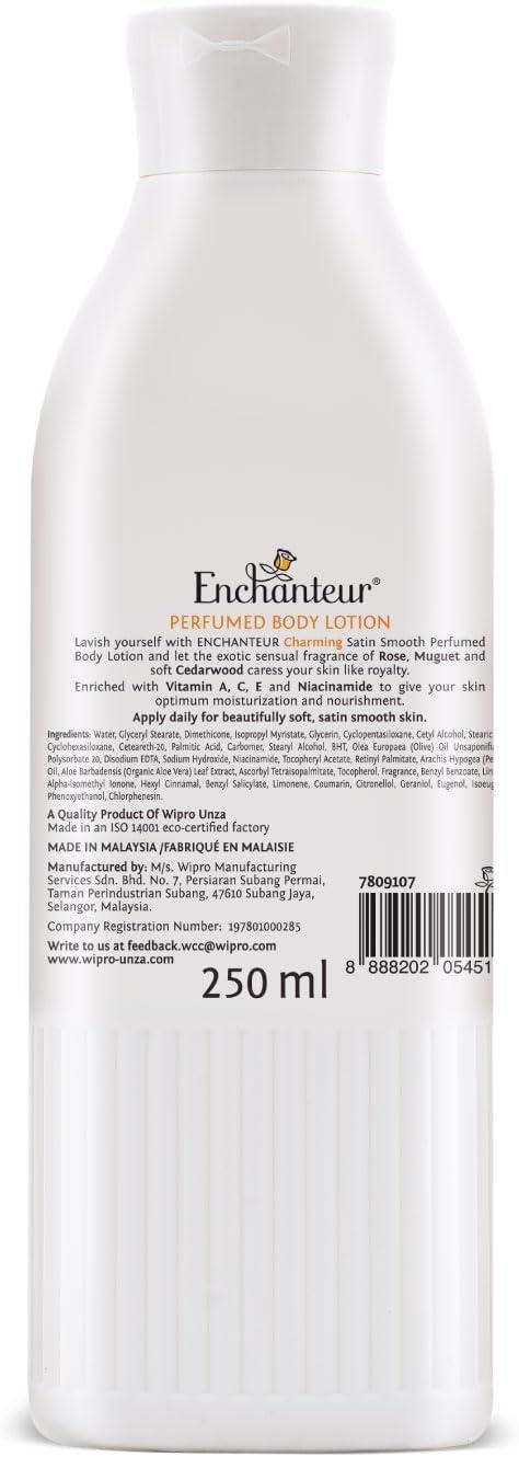 Charming Perfumed Body Lotion, 250ml, with Aloe Vera & Olive Butter for Satin Smooth Skin