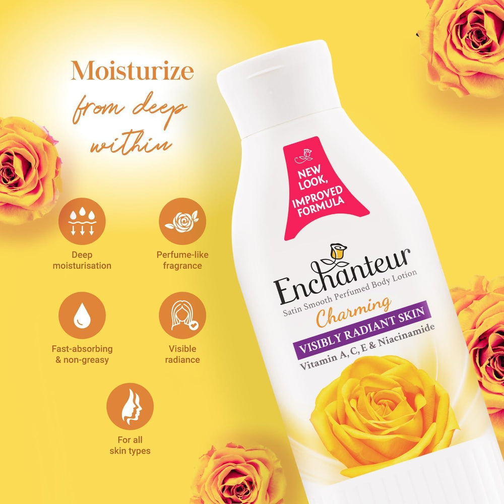 Charming Perfumed Body Lotion, 250ml, with Aloe Vera & Olive Butter for Satin Smooth Skin