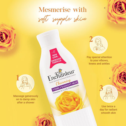 Charming Perfumed Body Lotion, 250ml, with Aloe Vera & Olive Butter for Satin Smooth Skin