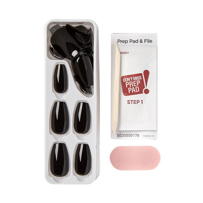 imPRESS THE NO GLUE MANI IMC512C All Black 30 Nails