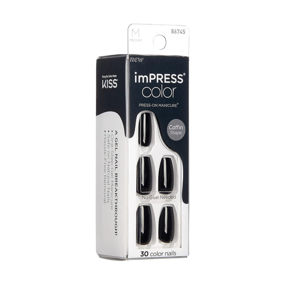 imPRESS THE NO GLUE MANI IMC512C All Black 30 Nails
