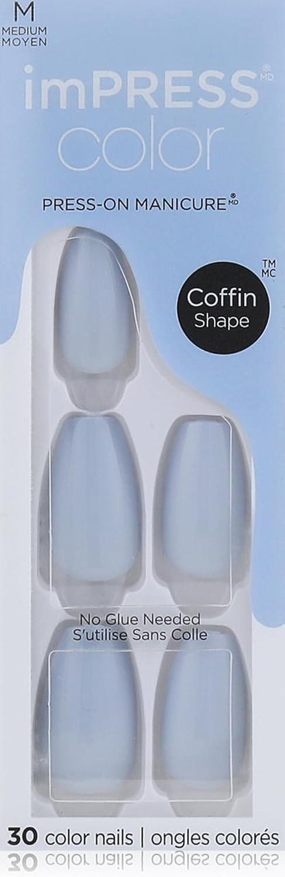 imPRESS color PRESS-ON MANICURE Coffin Shape IMC509C Cloudless 30 Nails