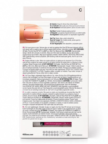 Salon Acrylic French Nails – Real Short (28 Nails) with Glue KSA11C