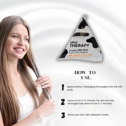 Milk Therapy Creamy Milk Mask – Hair Mask with Milk Protein & 12 Amino Acids for Dry & Damaged Hair - 25ml - 2psc