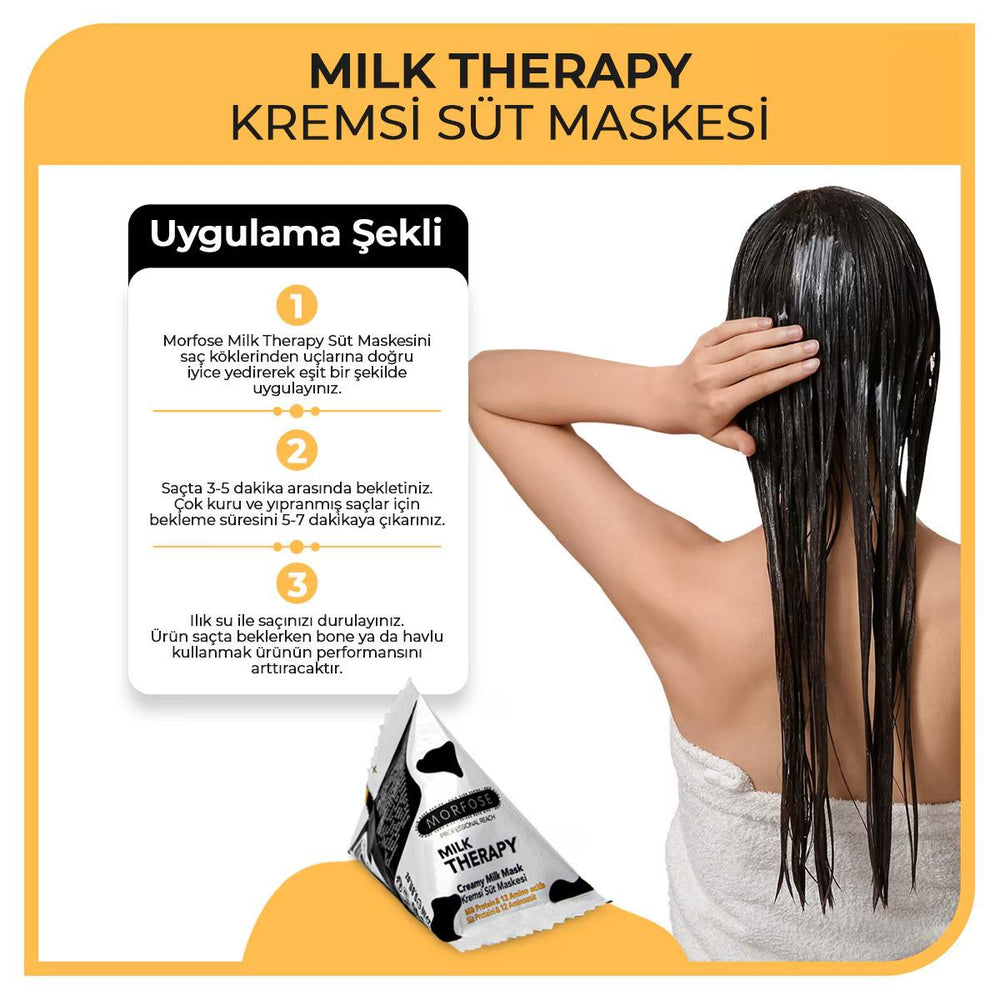 Milk Therapy Creamy Milk Mask – Hair Mask with Milk Protein & 12 Amino Acids for Dry & Damaged Hair - 25ml - 2psc