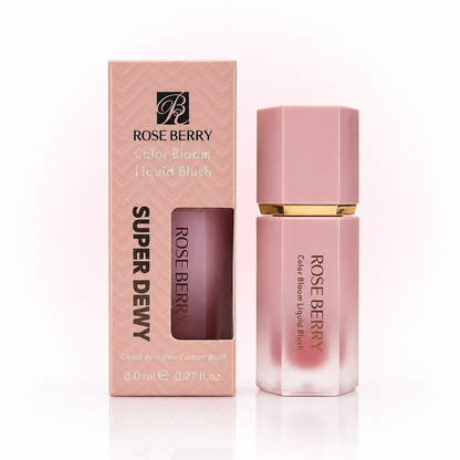 Color Bloom Liquid Blush Super Dewy - Shade 01 Joyful Affair – Sponge Tip Applicator Lip & Cheek Tint - 8ml