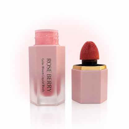Color Bloom Liquid Blush Super Dewy - Shade 02 Side Piece - Sponge Tip Applicator Lip & Cheek Tint - 8ml