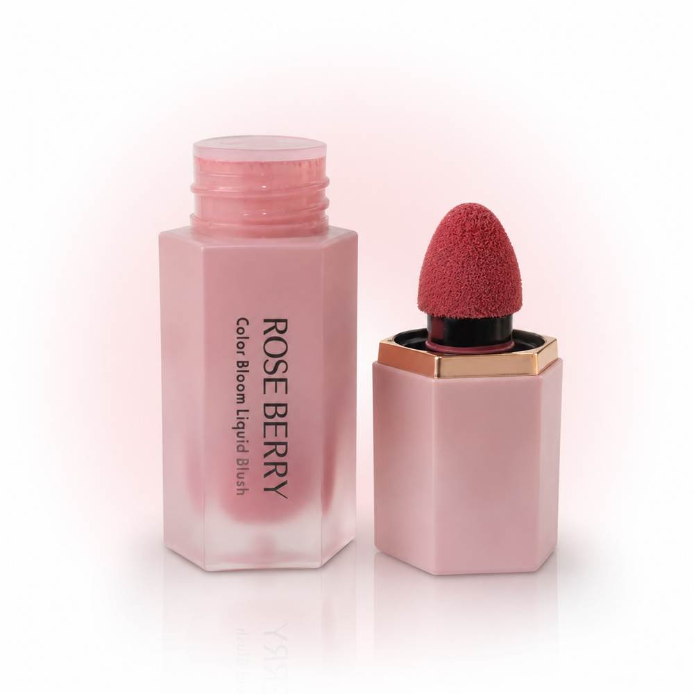 Color Bloom Liquid Blush Super Dewy - Shade 03 SOFT FIG - Sponge Tip Applicator Lip & Cheek Tint - 8ml
