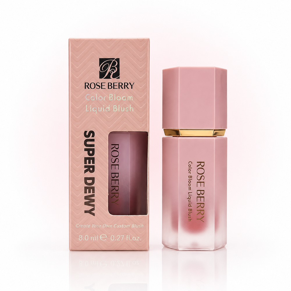 Color Bloom Liquid Blush Super Dewy - Shade 03 SOFT FIG - Sponge Tip Applicator Lip & Cheek Tint - 8ml