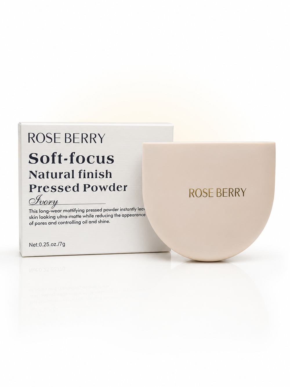 Soft-Focus Natural Finish Pressed Powder Ivory – Mattifying Long-Wear Face Powder - 7g