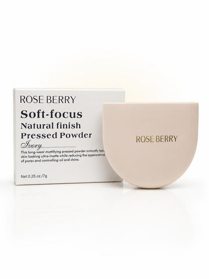 Soft-Focus Natural Finish Pressed Powder Ivory – Mattifying Long-Wear Face Powder - 7g