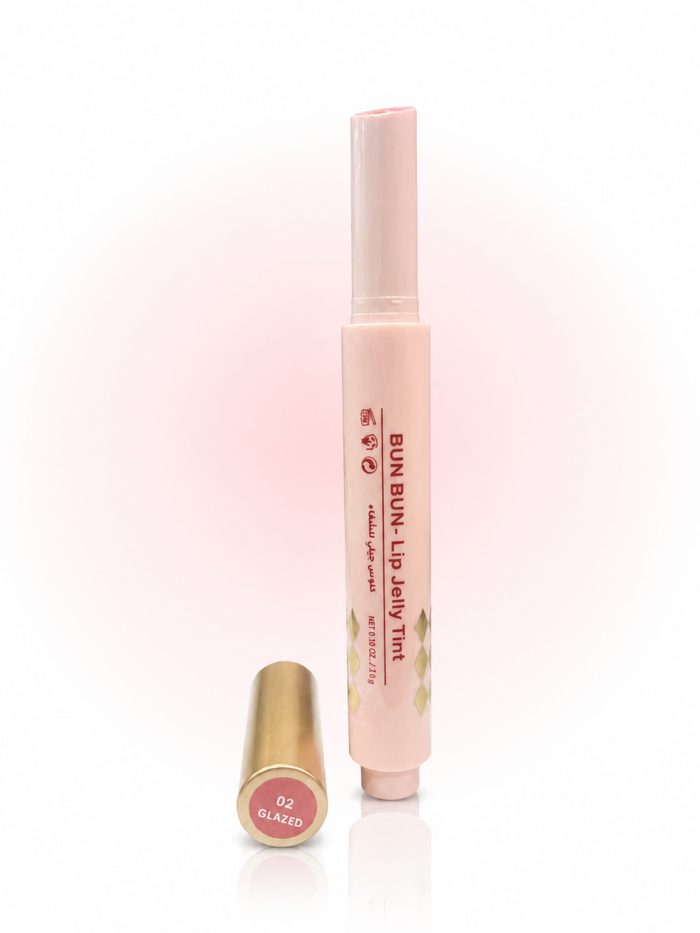 BUN BUN Lip Jelly Tint - 02 GLAZED - Hydrating Click-Pen Lip Tint - 3g