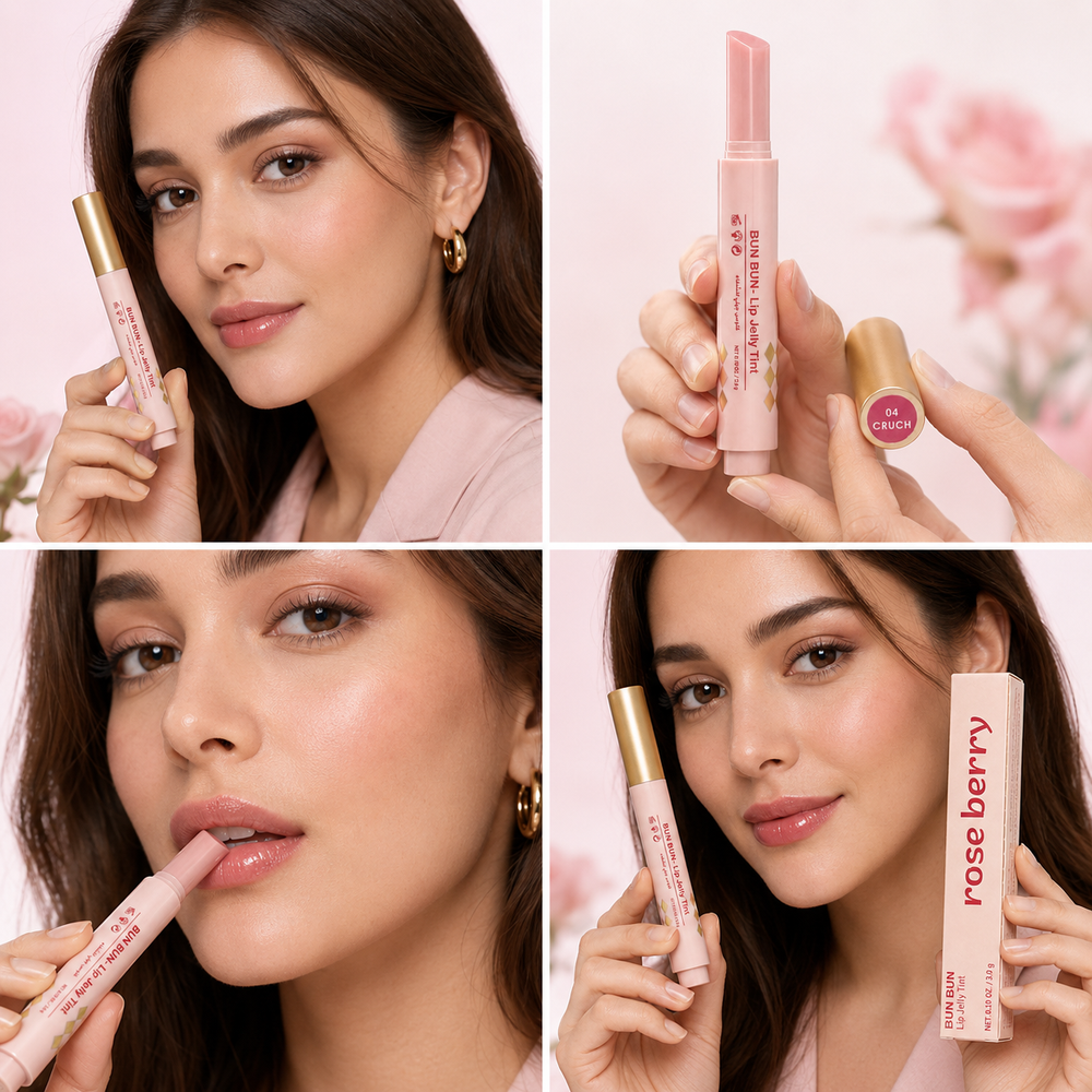BUN BUN Lip Jelly Tint - 04 CRUCH - Hydrating Click-Pen Lip Tint - 3g