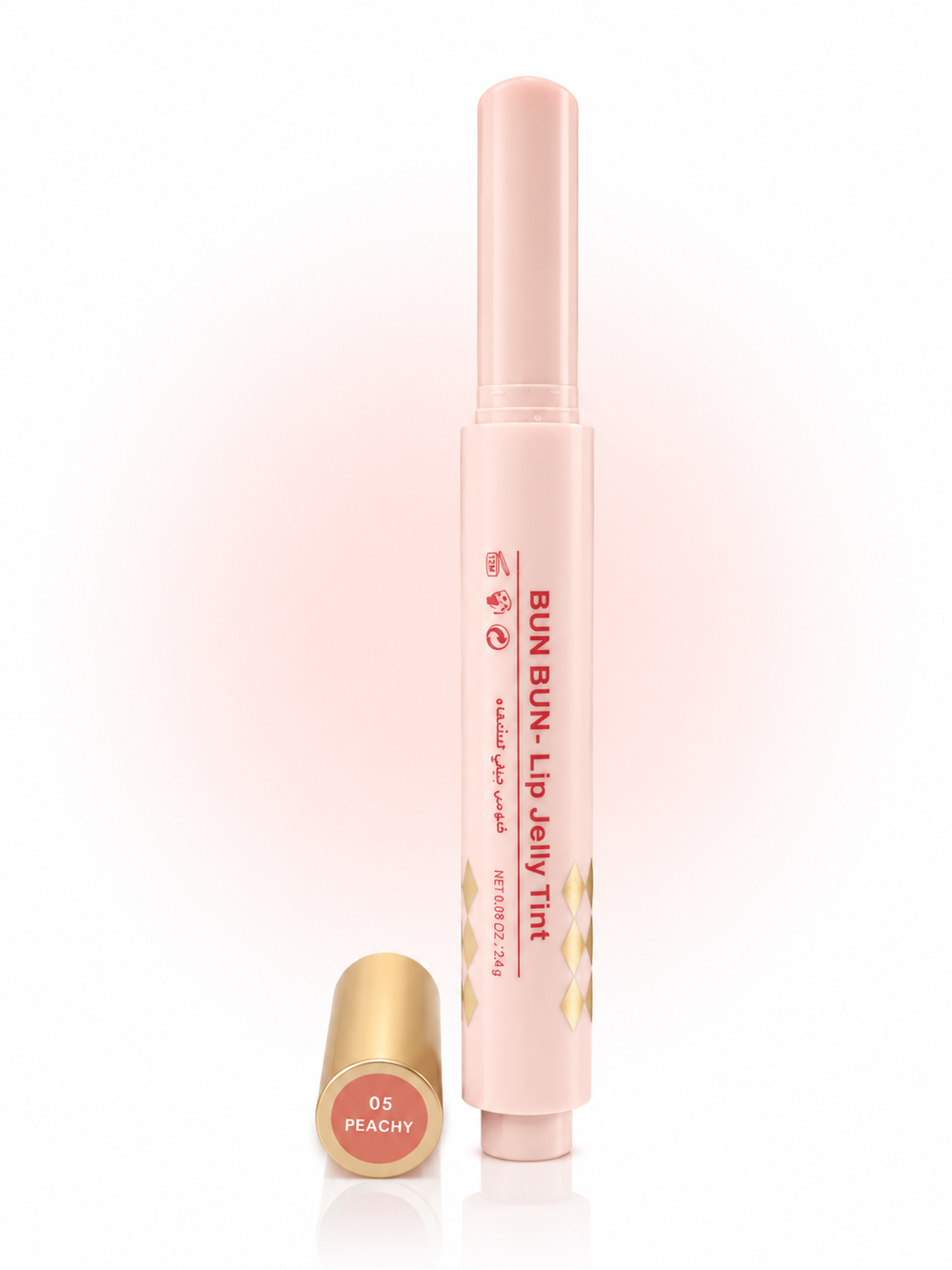 BUN BUN Lip Jelly Tint - 05 PEACHY - Hydrating Click-Pen Lip Tint - 3g