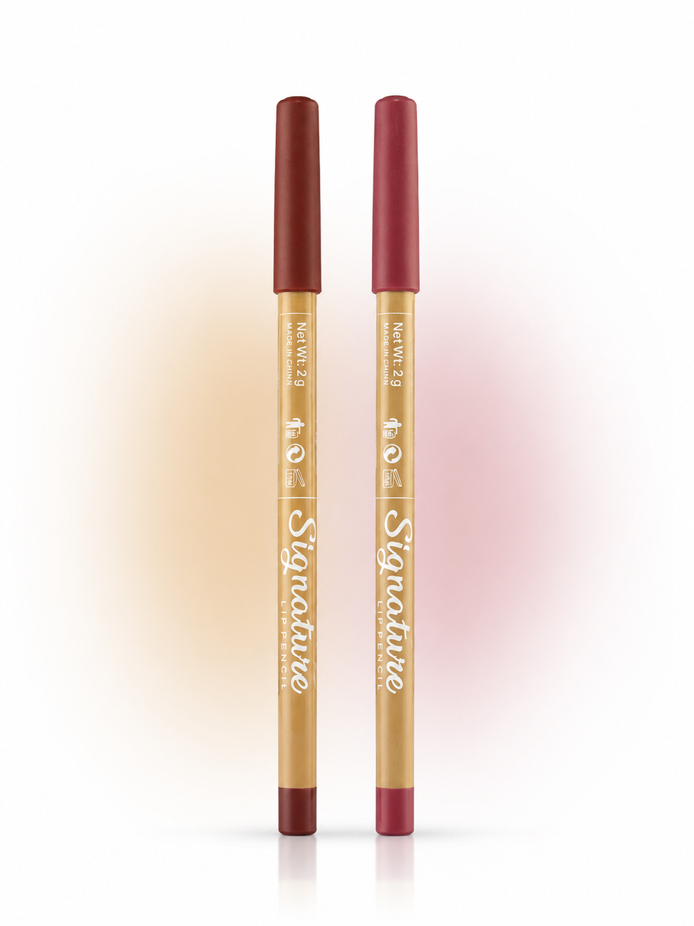 Signature Lip Pencil - Shades 01 & 02 - Matte Lip Liner Pencil - Bundle - 2g Pc